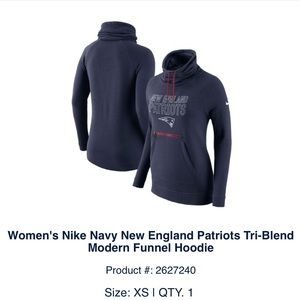 New England Patriots funnel neck Nike hoodie